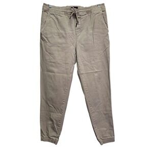 RSQ Jogger Pants Tan Khaki Cargo Drawstring Waist Men Large
